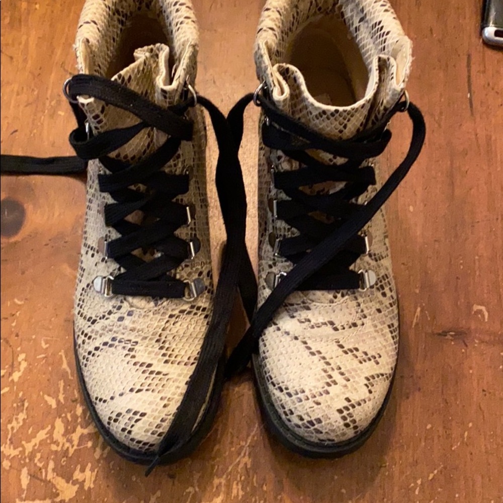 Jellypop snake skin combat boots